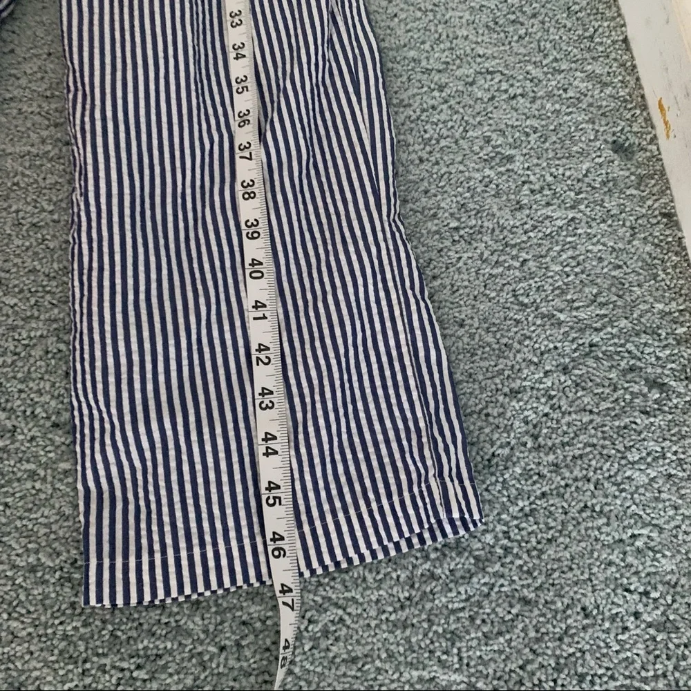 Jcrew seersucker strapless jumpsuit small
